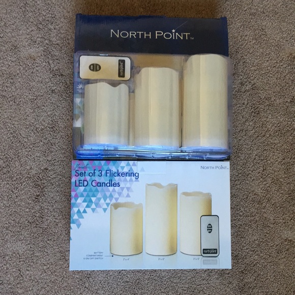 🕯Flameless Set Of 3 Flickering LED Candles - Picture 2 of 2